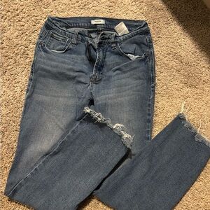 Kensie Raw Hem High Rise Ankle Jeans - 6/28